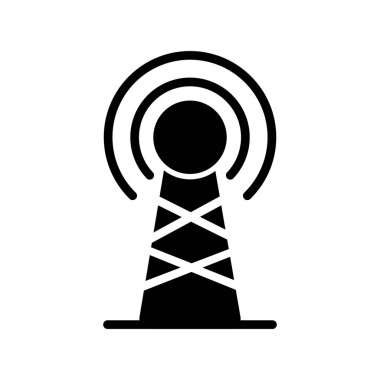 Yayın anteni, simge vektör illüstrasyonu