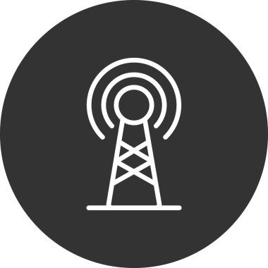 Yayın anteni, simge vektör illüstrasyonu