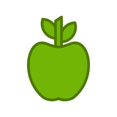 Vektör illüstrasyonu, simge elma meyvesi 
