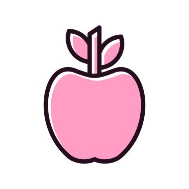 Vektör illüstrasyonu, simge elma meyvesi 