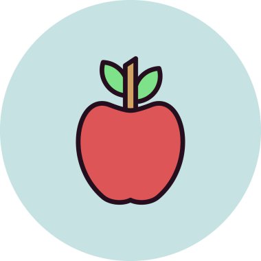 Vektör illüstrasyonu, simge elma meyvesi 