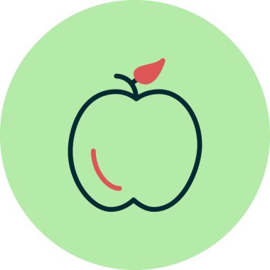 Vektör illüstrasyonu, simge elma meyvesi 