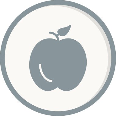 Vektör illüstrasyonu, simge elma meyvesi 