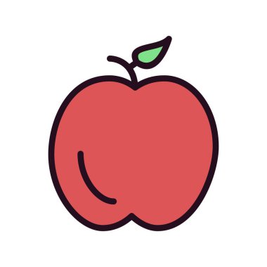 Vektör illüstrasyonu, simge elma meyvesi 