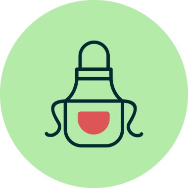 Mutfak önlüğü simgesi, vektör çizimi