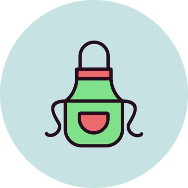 Mutfak önlüğü simgesi, vektör çizimi