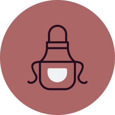 Mutfak önlüğü simgesi, vektör çizimi