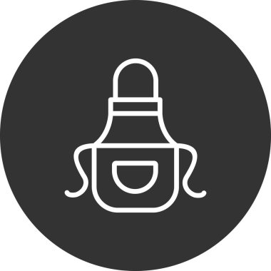 Mutfak önlüğü simgesi, vektör çizimi