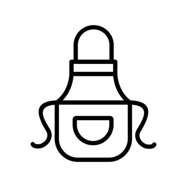 Mutfak önlüğü simgesi, vektör çizimi