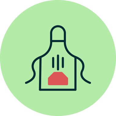 Mutfak önlüğü simgesi, vektör çizimi