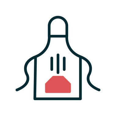 Mutfak önlüğü simgesi, vektör çizimi