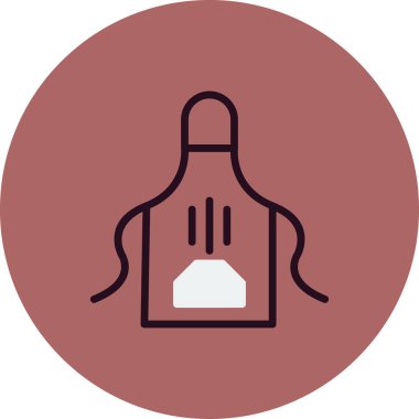 Mutfak önlüğü simgesi, vektör çizimi