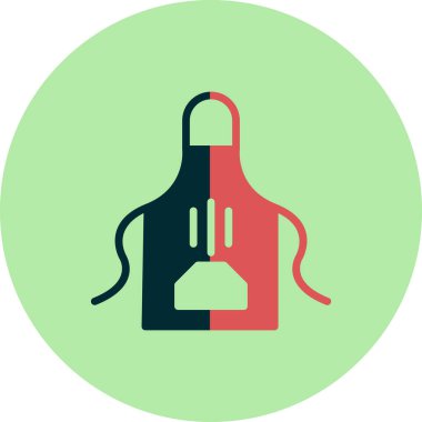 Mutfak önlüğü simgesi, vektör çizimi