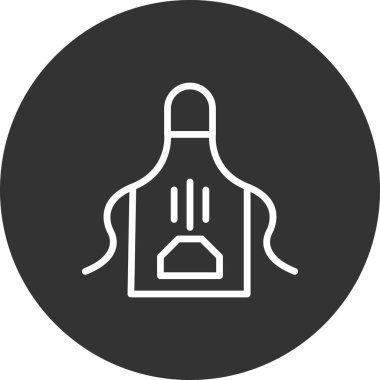 Mutfak önlüğü simgesi, vektör çizimi