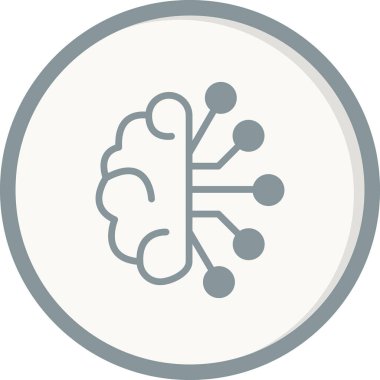 Çizgi çizimi yapay zeka ikonu vektör çizimi