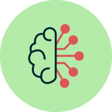 Çizgi çizimi yapay zeka ikonu vektör çizimi