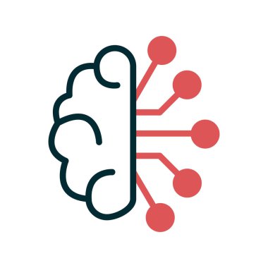 Line drawing artificial intelligence icon vector illustration