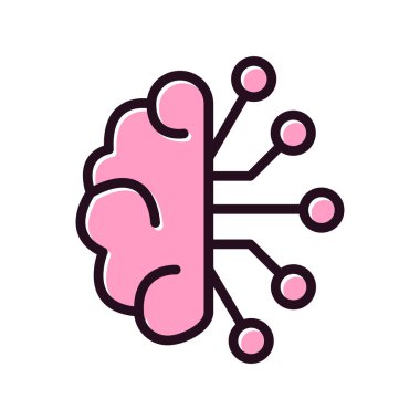 Çizgi çizimi yapay zeka ikonu vektör çizimi