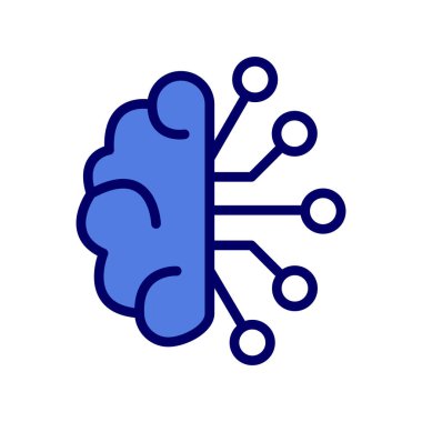 Çizgi çizimi yapay zeka ikonu vektör çizimi