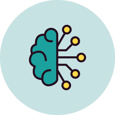 Çizgi çizimi yapay zeka ikonu vektör çizimi