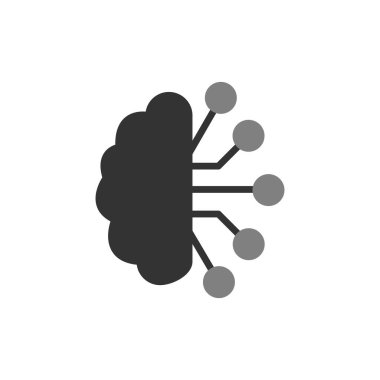 Çizgi çizimi yapay zeka ikonu vektör çizimi