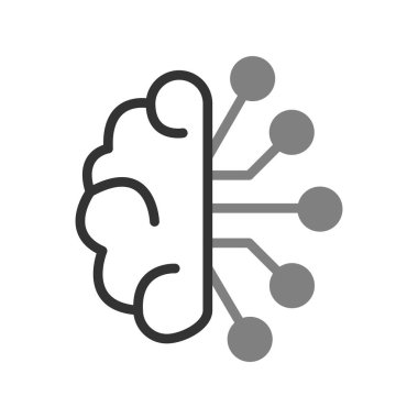 Çizgi çizimi yapay zeka ikonu vektör çizimi