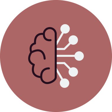 Çizgi çizimi yapay zeka ikonu vektör çizimi