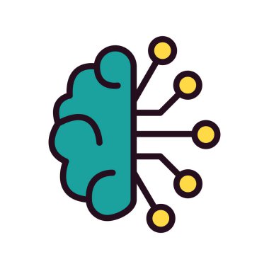 Çizgi çizimi yapay zeka ikonu vektör çizimi