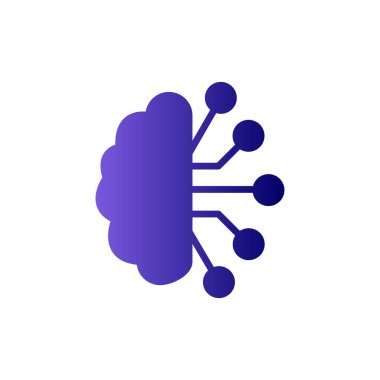 Çizgi çizimi yapay zeka ikonu vektör çizimi