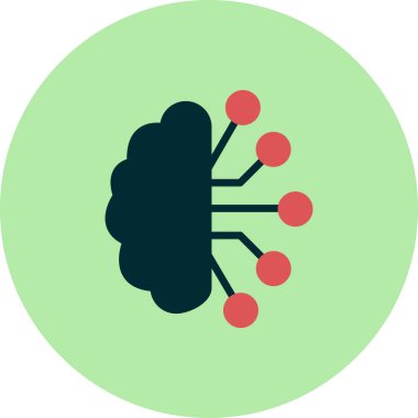 Çizgi çizimi yapay zeka ikonu vektör çizimi