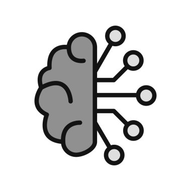 Çizgi çizimi yapay zeka ikonu vektör çizimi