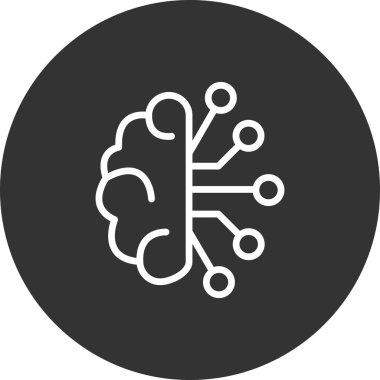 Çizgi çizimi yapay zeka ikonu vektör çizimi