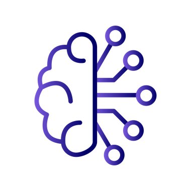 Çizgi çizimi yapay zeka ikonu vektör çizimi