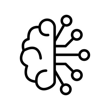 Çizgi çizimi yapay zeka ikonu vektör çizimi