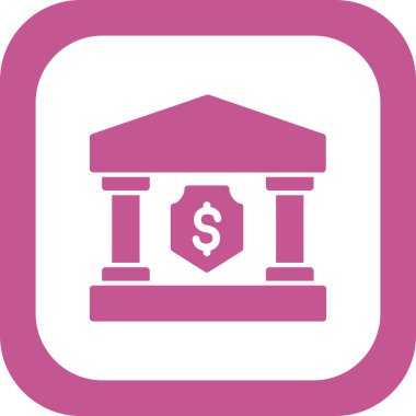 Banka binası simgesi vektör çizimi tasarımı