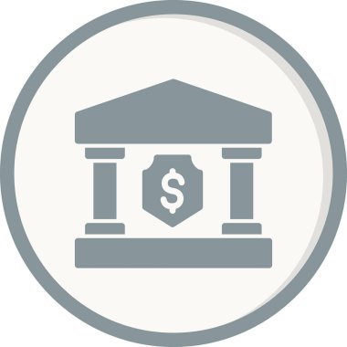Banka binası simgesi vektör çizimi tasarımı
