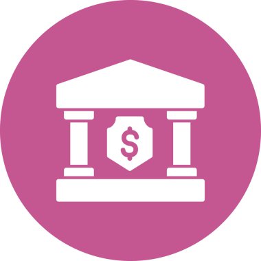 Banka binası simgesi vektör çizimi tasarımı