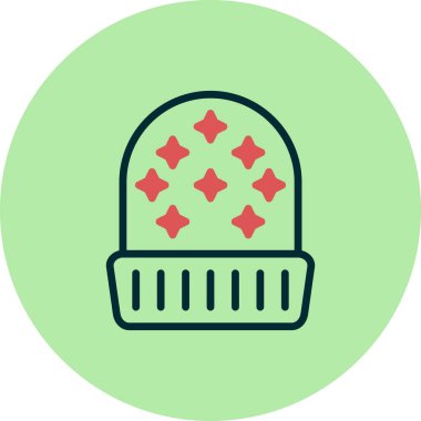 Beanie, ikon, vektör illüstrasyonu