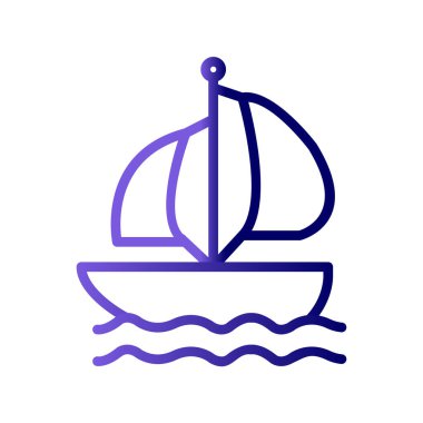 Tekne, simge vektör illüstrasyonu