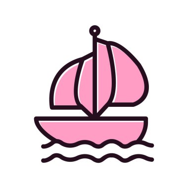 Tekne, simge vektör illüstrasyonu