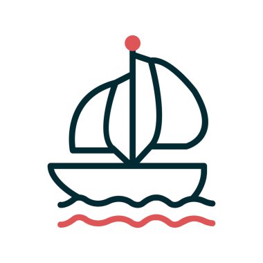 Tekne, simge vektör illüstrasyonu