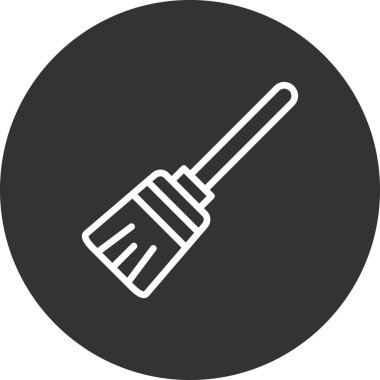 Süpürge, simge, vektör illüstrasyonu