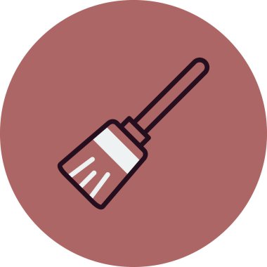 Süpürge, simge, vektör illüstrasyonu