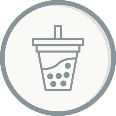 kabarcık çay simgesi, vektör illüstrasyonu