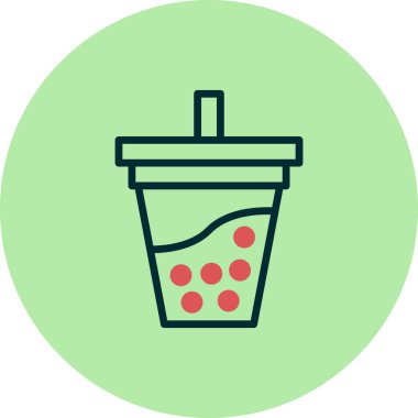 kabarcık çay simgesi, vektör illüstrasyonu