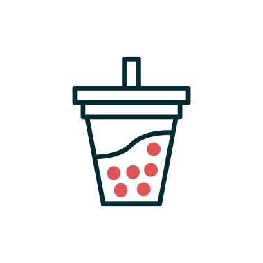 kabarcık çay simgesi, vektör illüstrasyonu