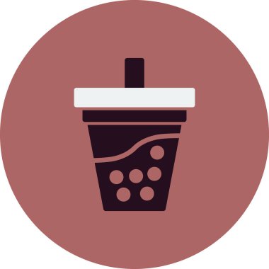 kabarcık çay simgesi, vektör illüstrasyonu