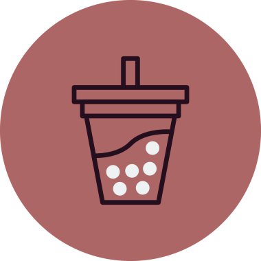 kabarcık çay simgesi, vektör illüstrasyonu