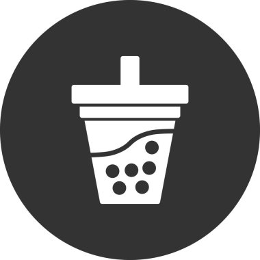 kabarcık çay simgesi, vektör illüstrasyonu