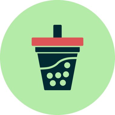 kabarcık çay simgesi, vektör illüstrasyonu